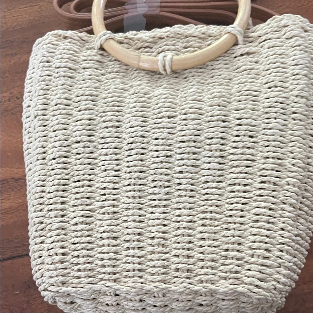 American Eagle Outfitters NWT Cream Woven Crossbody Bag/Purse - Picture 5 of 12